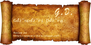 Gáspári Dóra névjegykártya
